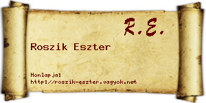 Roszik Eszter névjegykártya